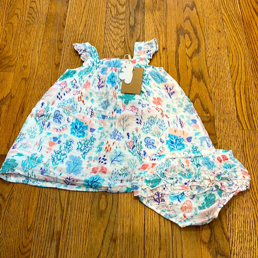*NWT* Angel Dear Baby Girl Two Piece Tank/Dress and Bloomer Set. Size 12-18m